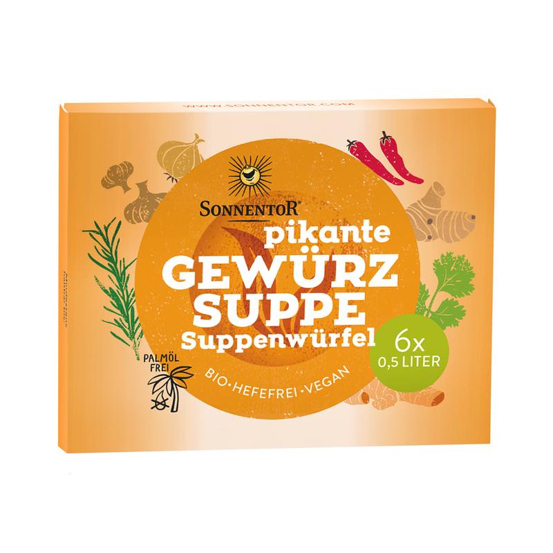 pikante Gewürzsuppe Suppenwürfel Sonnentor