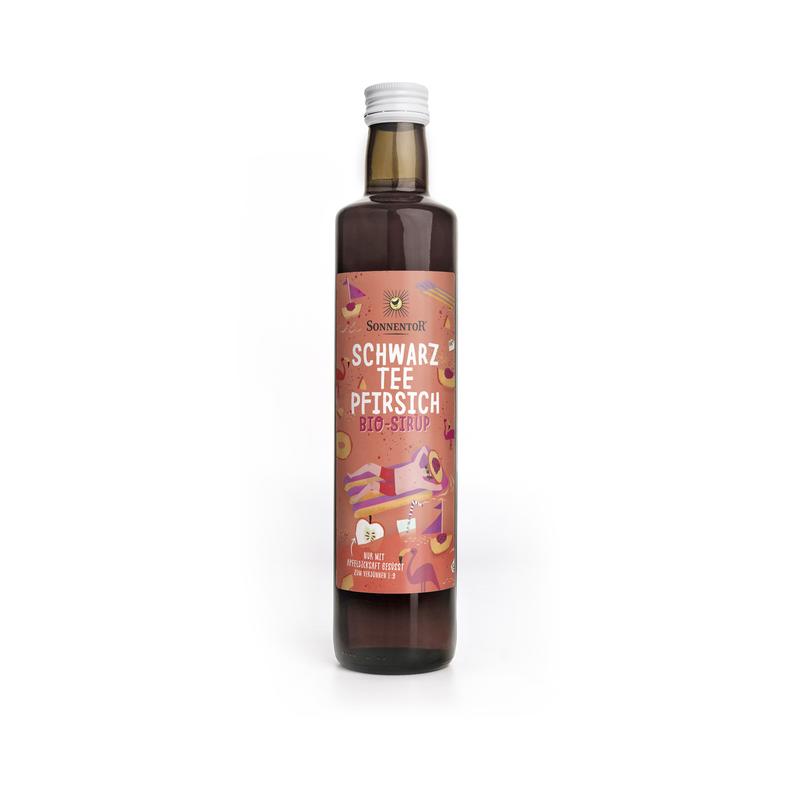 Sonnentor - Schwarztee-Pfirsich Eistee Sirup 6 Stück zu 500 ml