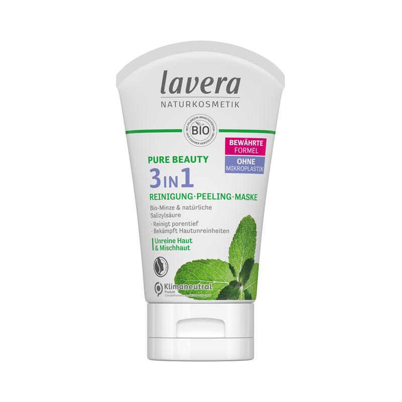 Pure Beauty 3in1 Reinigung-Peeling-Maske Lavera