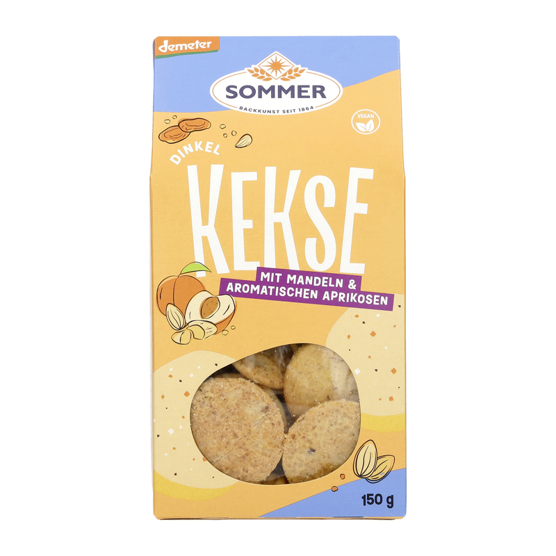 Dinkel Kekse mit Mandeln und Aprikosen