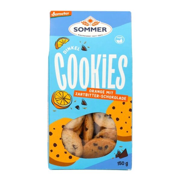 Dinkel Cookies Orange mit Zartbitter Schokolade Sommer