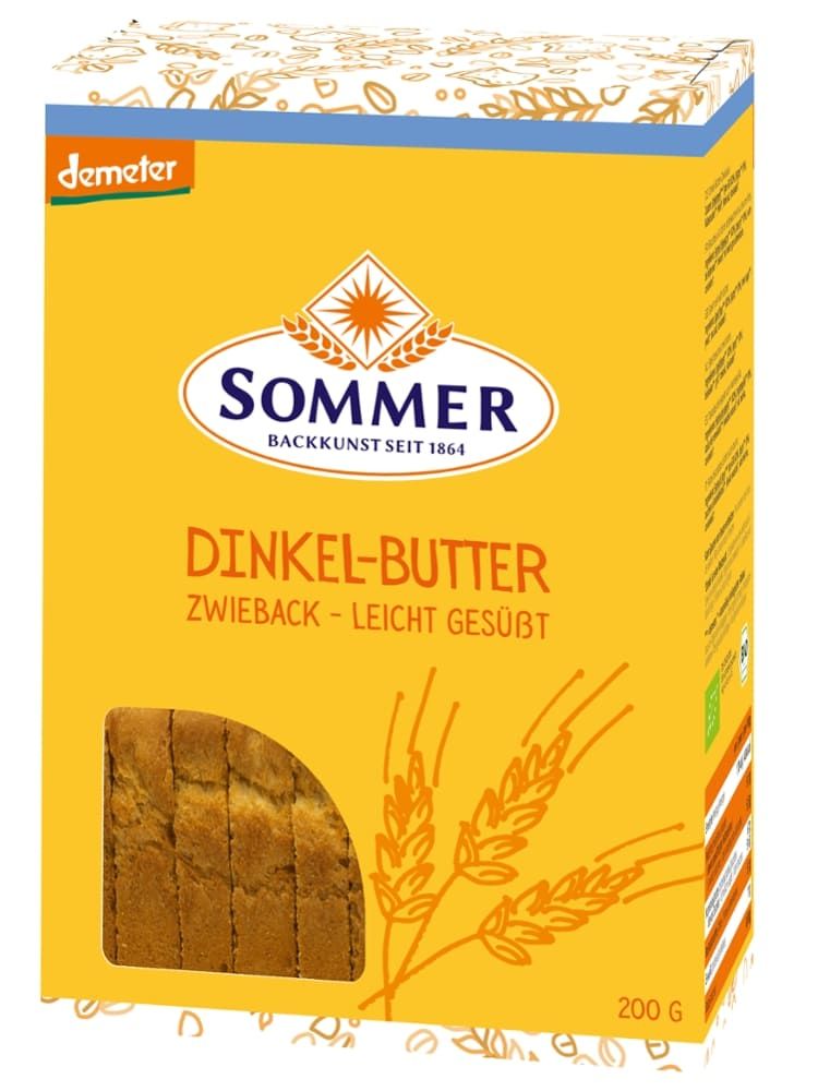 Sommer - Dinkel Butter-Zwieback 6 Stück zu 200 g