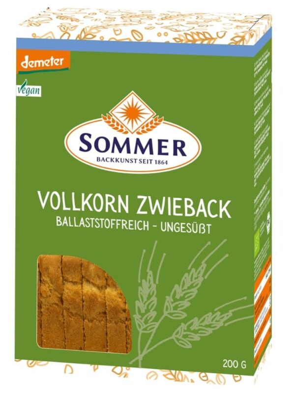 Vollkorn Zwieback ungesüßt Sommer