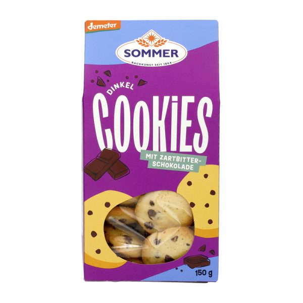 Dinkel Cookies mit Zartbitter Schokolade Sommer