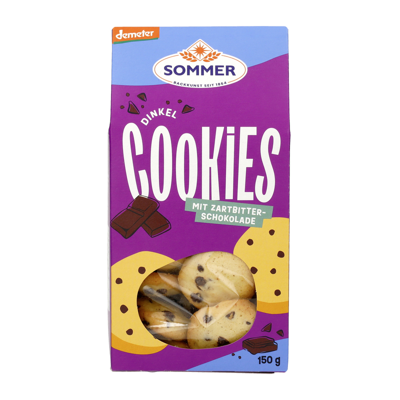 Dinkel Cookies mit Zartbitter Schokolade Sommer