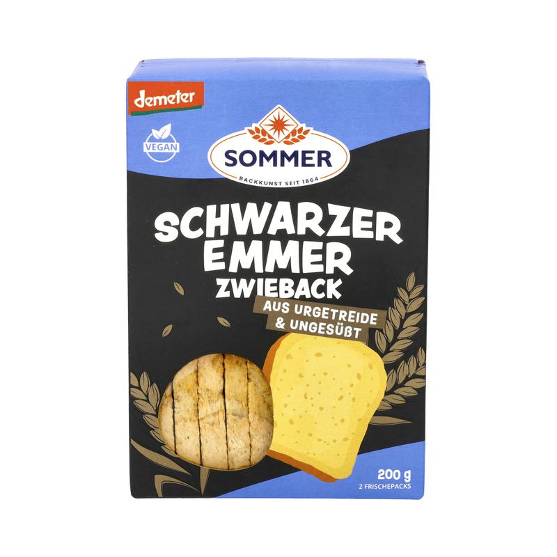 Schwarzer Emmer Zwieback aus Urgetreide Sommer