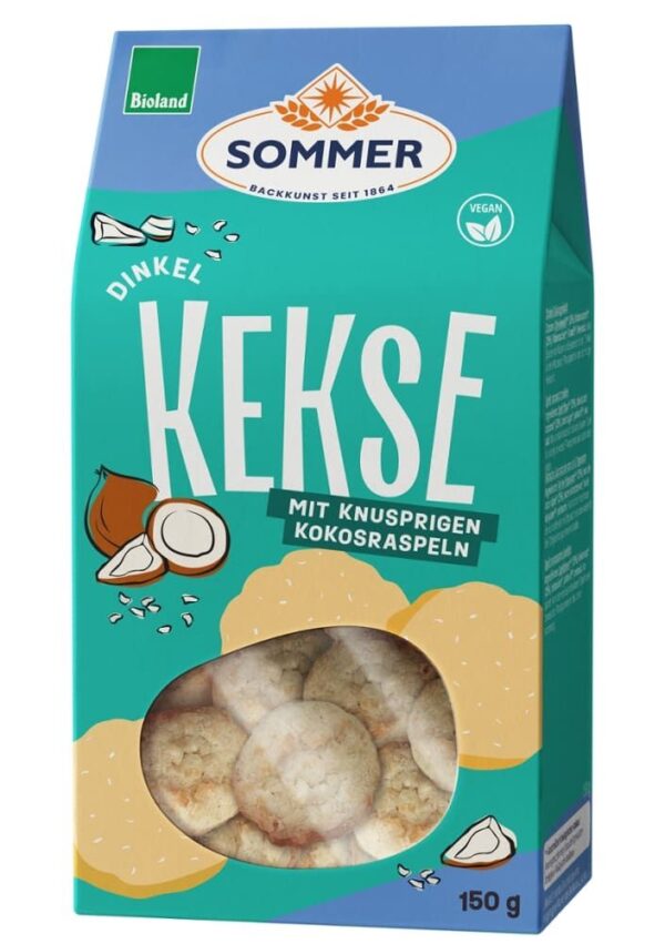 Dinkel Kekse mit knusprigen Kokosraspeln Sommer