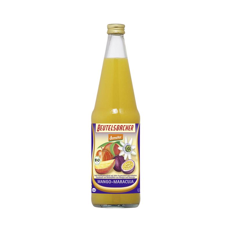 Beutelsbacher - Mango-Maracuja Saft 6 Stück zu 700 ml (inkl. Pfand für Flaschen und Kiste)