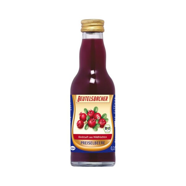 Beutelsbacher - Preiselbeersaft 12 Stück zu 200 ml (inkl. Pfand für Flaschen und Kiste)