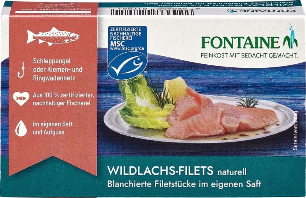 Fontaine - Wildlachs-Filets naturell 10 Stück zu 125 g