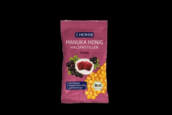 Manuka Honig Halspastillen Cassis Hoyer