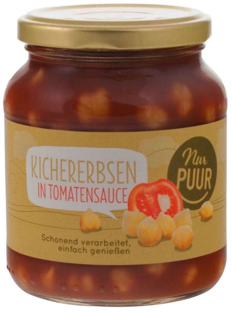 Nur Puur - Kichererbsen in Tomatenauce 6 Stück zu 350 g