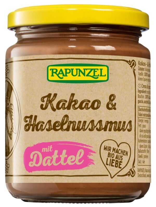 Kakao & Haselnussmus mit Dattel Rapunzel