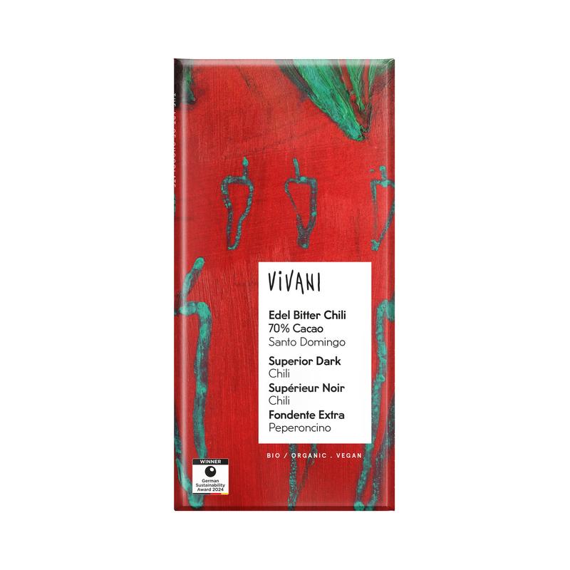 Edel Bitter Chili 70% Cacao Vivani
