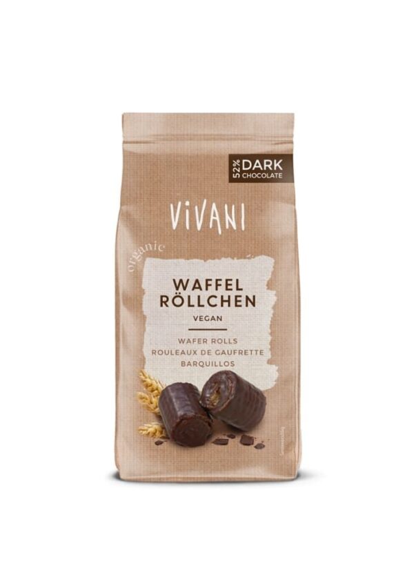 Waffel Röllchen Dark Chocolate Vivani