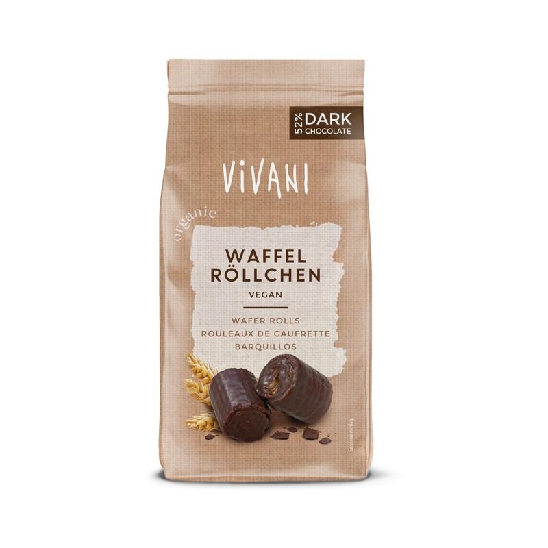 Waffel Röllchen Dark Chocolate Vivani