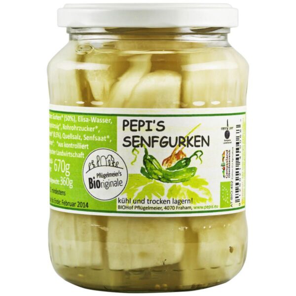 Pepis Senfgurken Biohof Pflügelmeier