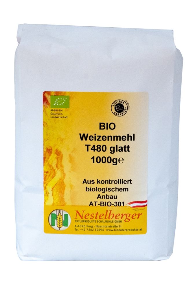 Nestelberger - Bio Weizenmehl T480 glatt 10 Stück zu 1 kg