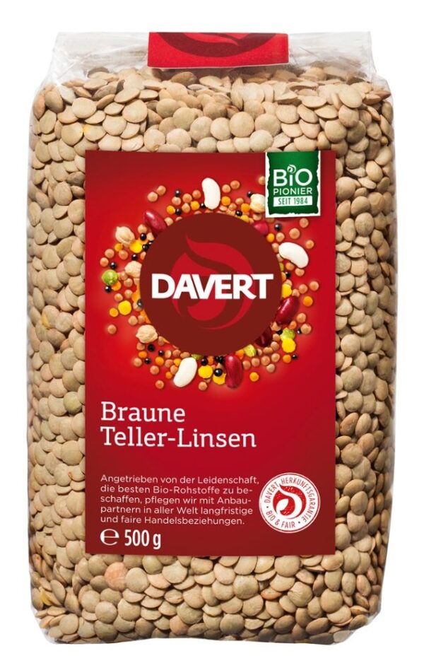 Braune Teller-Linsen Davert