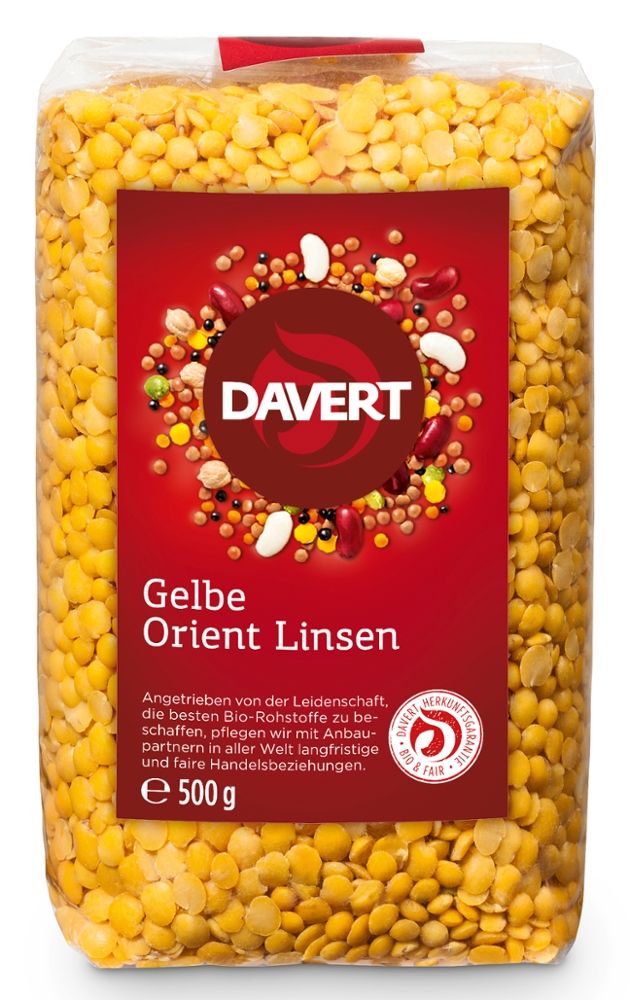 Davert - Gelbe Orient Linsen 8 Stück zu 500 g