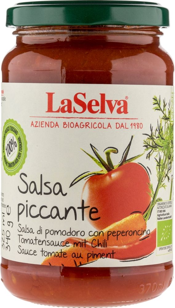 LaSelva - Salsa piccante Tomatensauce mit Chili 6 Stück zu 340 g