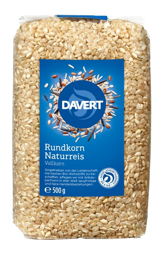 Davert - Rundkorn Naturreis 8 Stück zu 500 g