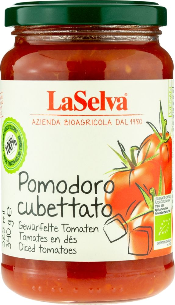 LaSelva - Pomodoro cubettato Tomaten gewürfelt 6 Stück zu 340 g