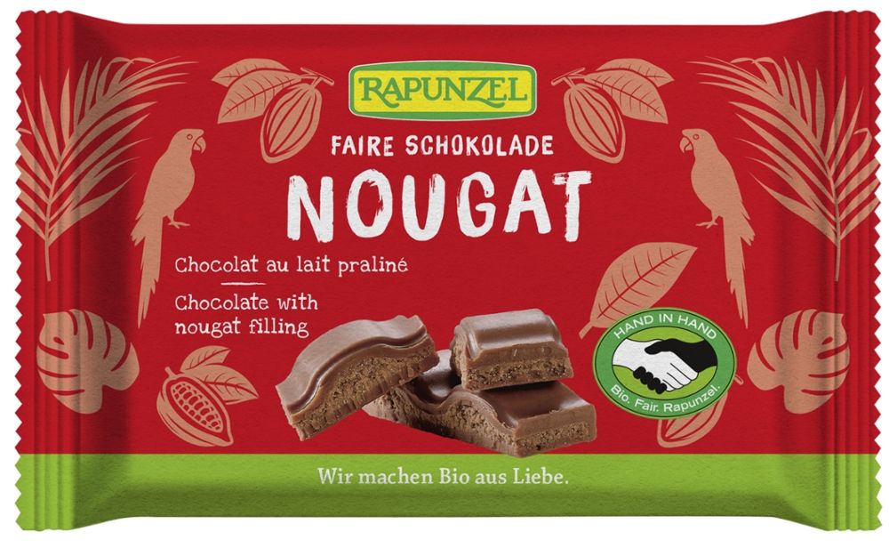 Rapunzel - Faire Schokolade Nougat 12 Stück zu 100 g