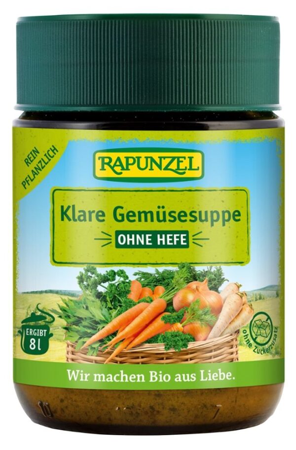 Klare Gemüsesuppe ohne Hefe Rapunzel