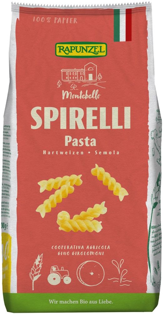 Rapunzel - Spirelli Pasta Hartweizen 12 Stück zu 500 g