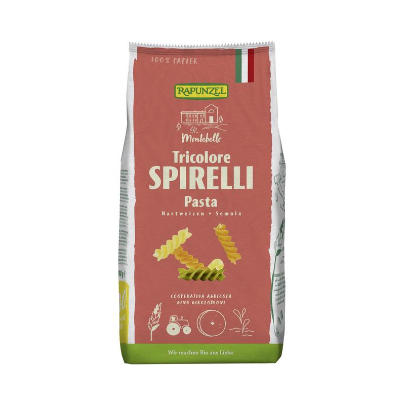 Tricolore Spirelli Pasta Hartweizen Rapunzel