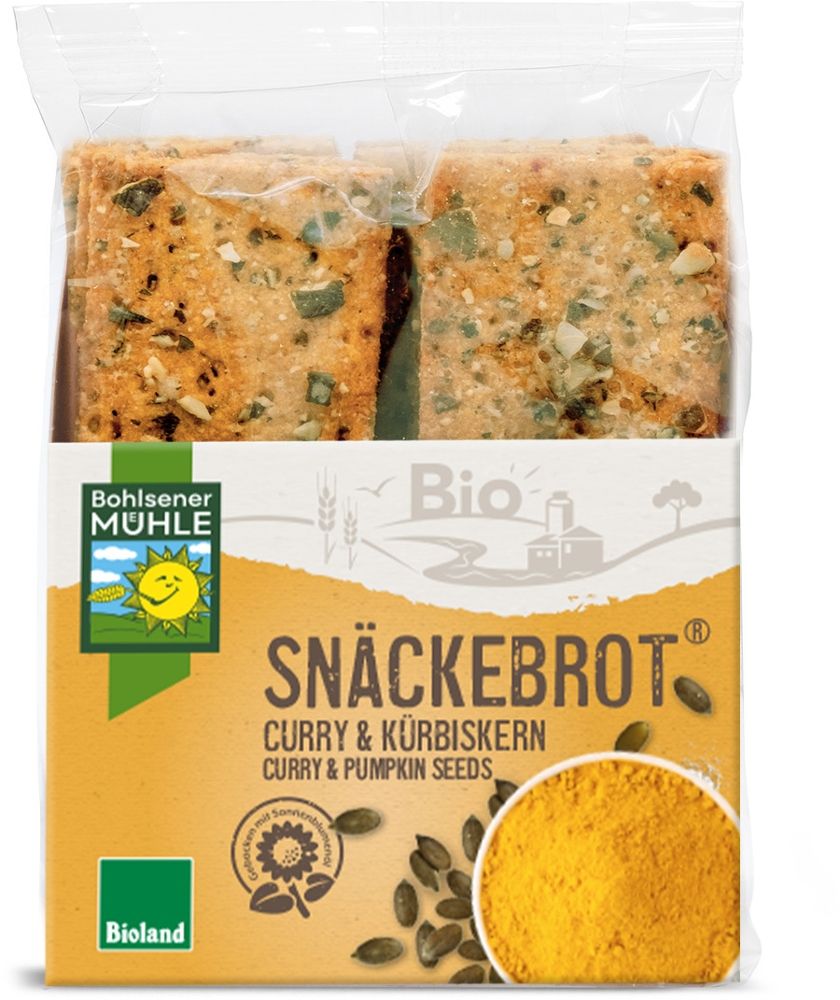 Bohlsener Mühle - Snäckebrot Curry & Kürbiskern 8 Stück zu 200 g