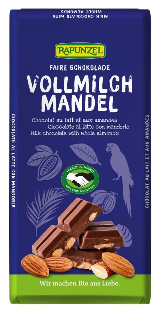 Rapunzel - Faire Schokolade Vollmilch Mandel 8 Stück zu 200 g