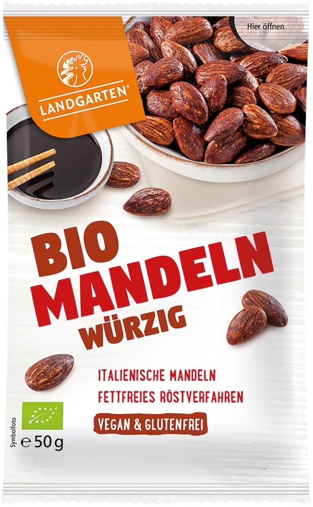 Landgarten - Bio Mandeln würzig 10 Stück zu 50 g