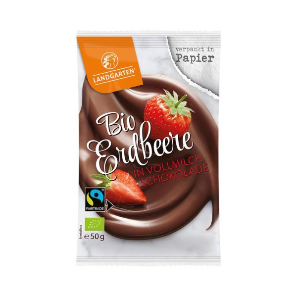 Bio Erdbeere in Vollmilchschokolade Landgarten
