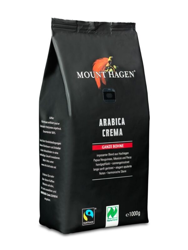 Mount Hagen - Arabica Crema Bohne 6 Stück zu 1 kg