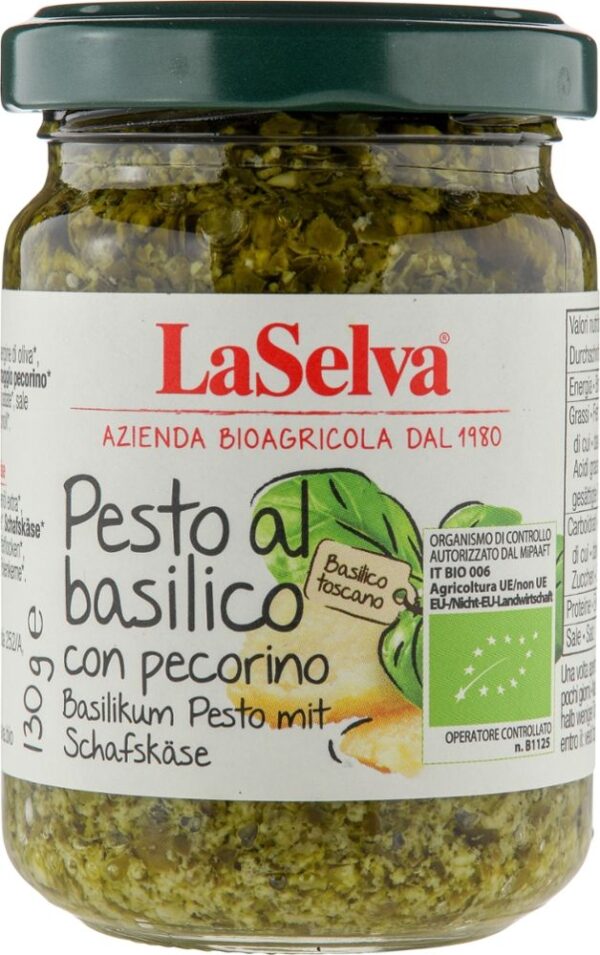 Pesto al basilico con pecorino Basilikum Pesto mit Schafskäse LaSelva