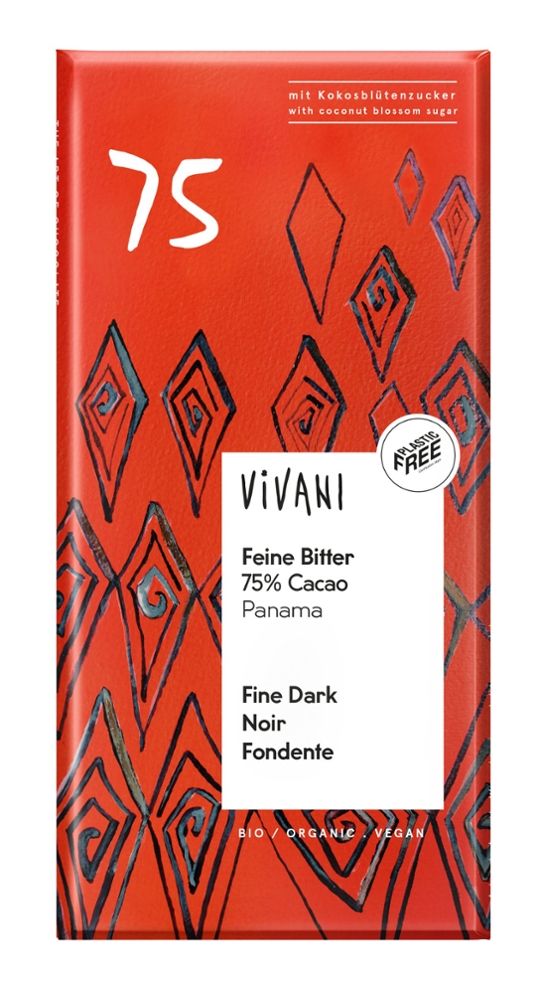 Vivani - Feine Bitter 75% Cacao 10 Stück zu 80 g