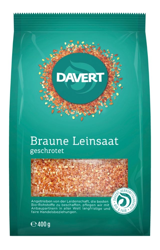 Davert - Braune Leinsaat geschrotet  6 Stück zu 400 g