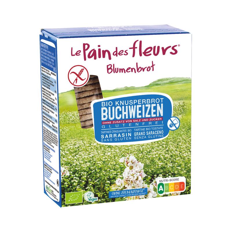 Bio Knusperbrot Buchweizen ohne Salz Blumenbrot