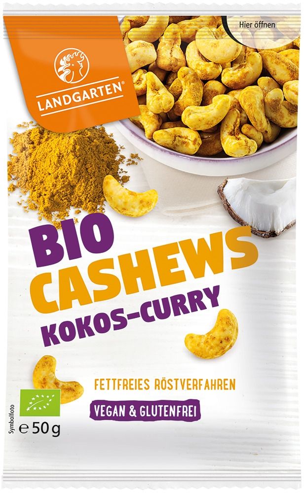 Landgarten - Bio Cashews Kokos-Curry 10 Stück zu 50 g