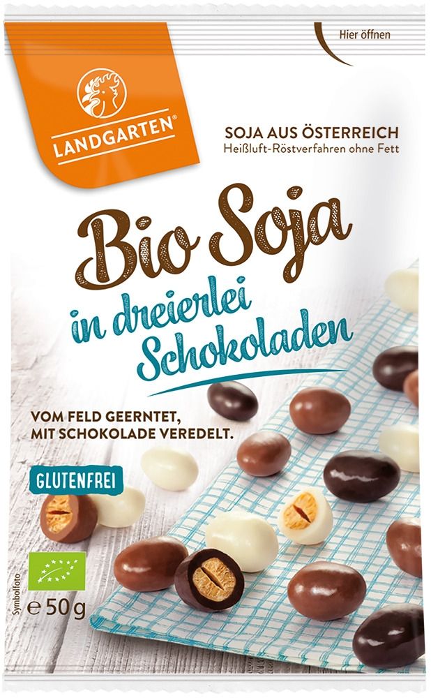 Landgarten - Bio Soja in dreierlei Schokoladen 10 Stück zu 50 g