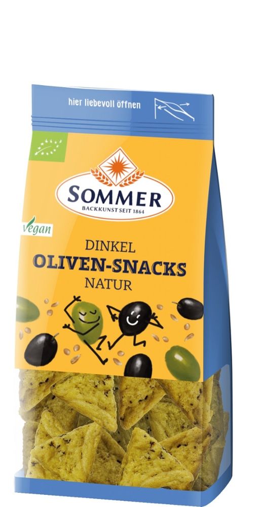 Sommer - Dinkel Oliven-Snacks Natur 6 Stück zu 150 g