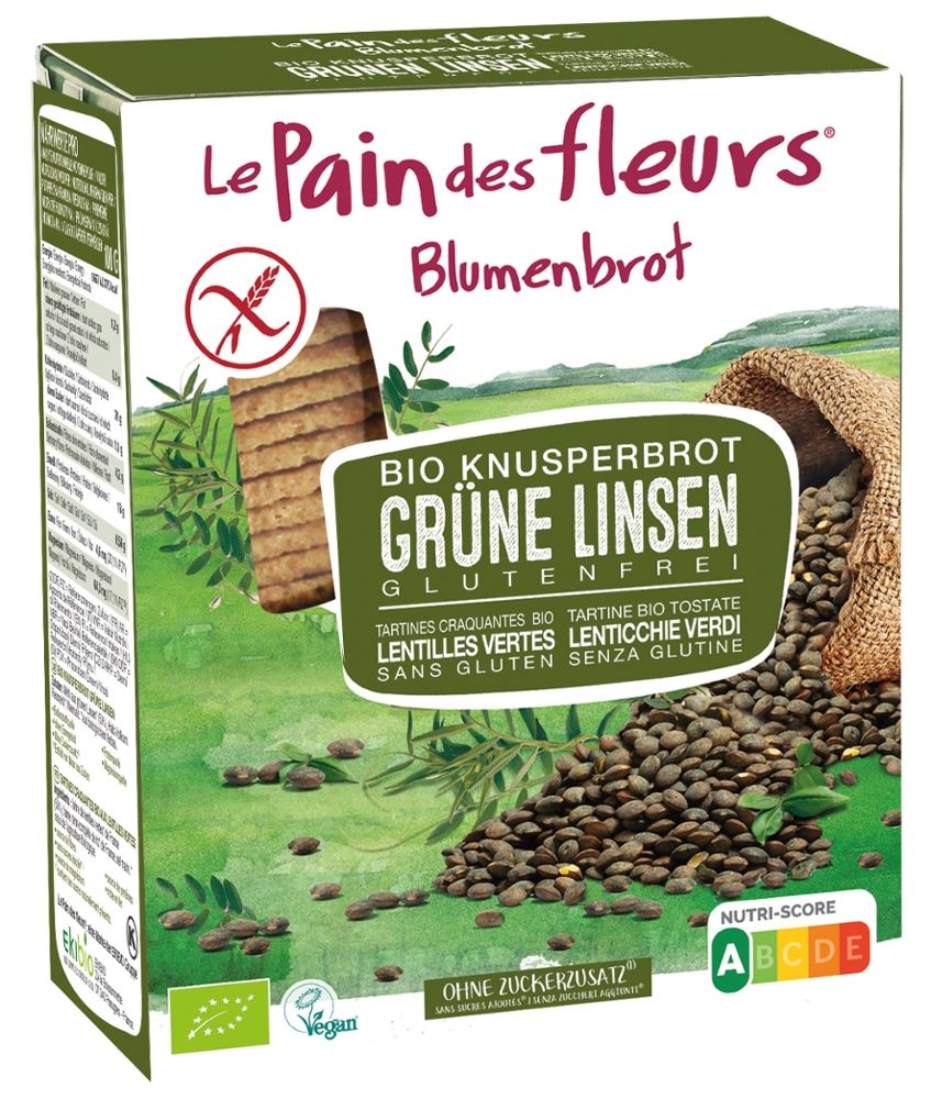 Blumenbrot - Bio Knusperbrot Grüne Linsen 6 Stück zu 150 g