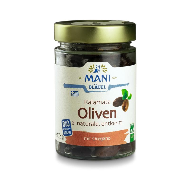 Kalamata Oliven al naturale, entkernt Mani