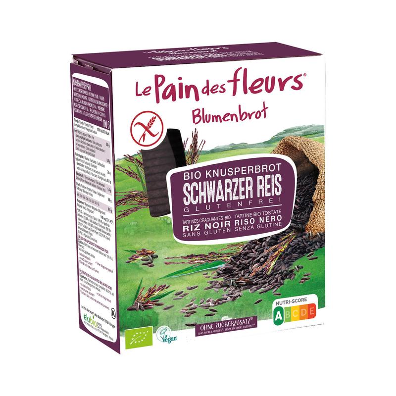 Bio Knusperbrot Schwarzer Reis Blumenbrot