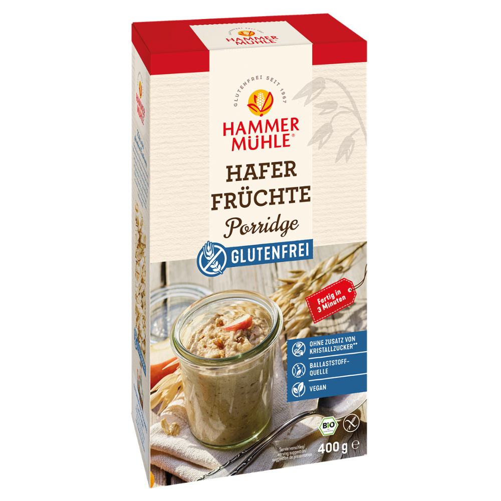 Hammermühle - Hafer Früchte Porridge 7 Stück zu 400 g