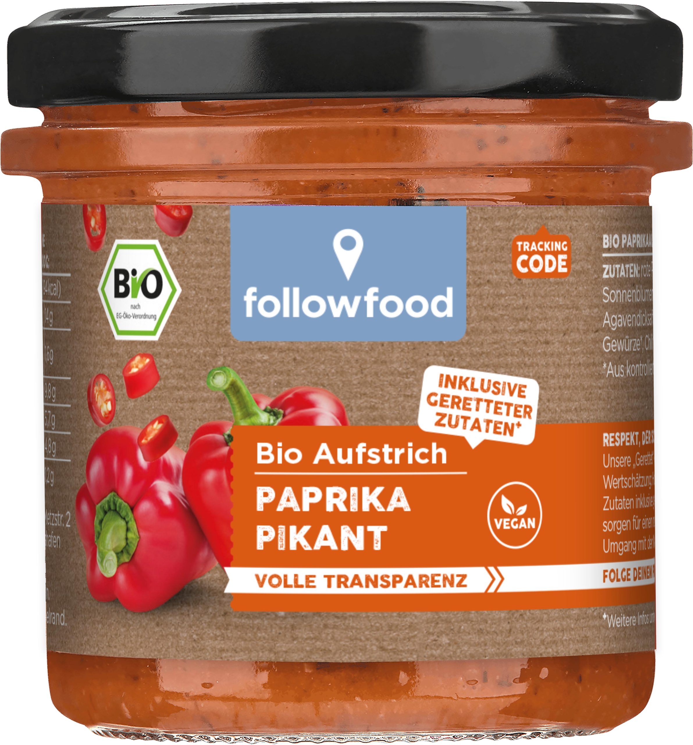 Rettergut - Bio-Aufstrich Paprika pikant 6 Stück zu 135 g