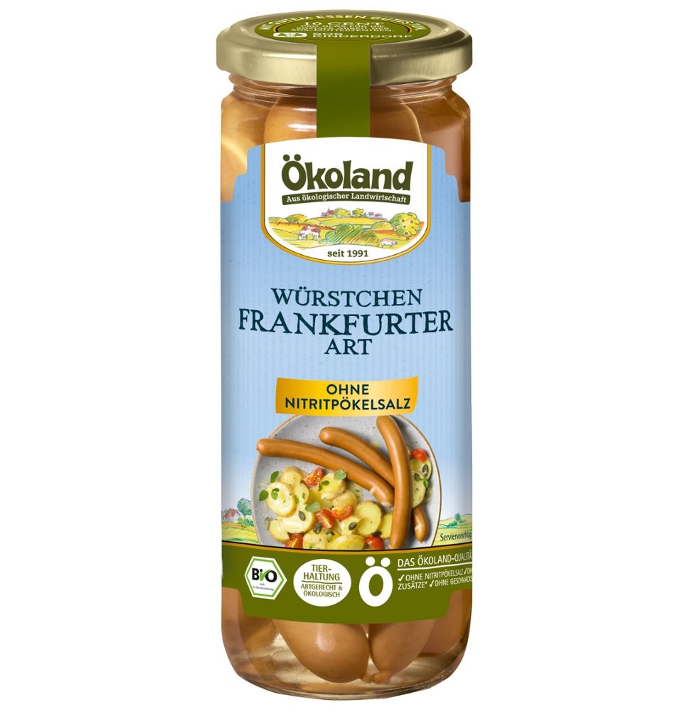 Ökoland - Würstchen Frankfurter Art 12 Stück zu 250 g