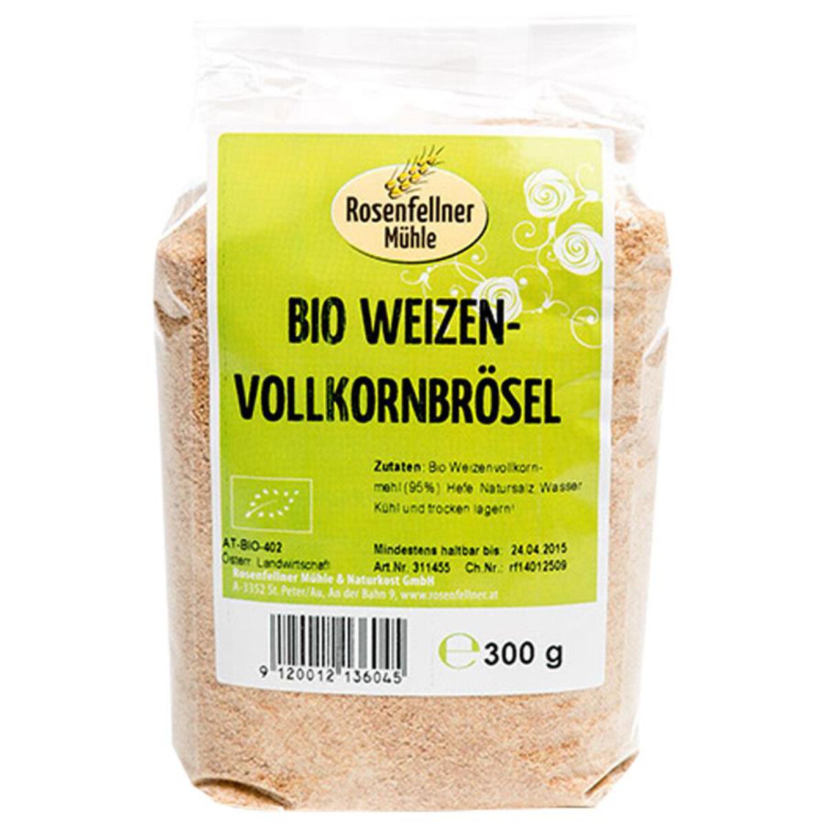 Rosenfellner Mühle - Bio Weizen Vollkornbrösel 6 Stück zu 300 g